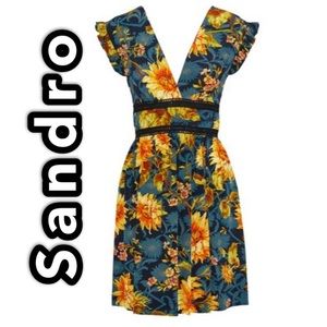 Sandro Silk Low-Cut Dress